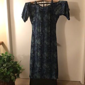 Full length shoulder cut out artistic Relaxation Dress by Soft Surroundings Sz L